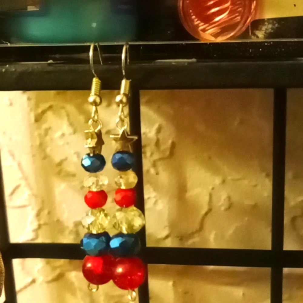 Red, white, & blue earrings